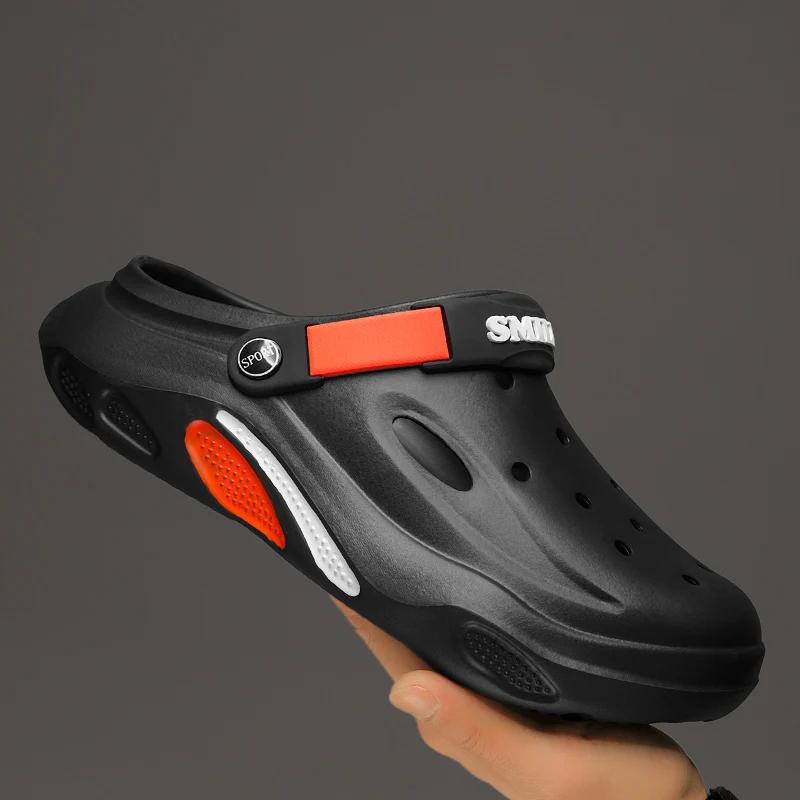 2025 Summer Men Slippers Light EVA Men's Casual Shoes Hole Shoes Outdoor Garden Clogs Male Beach Flat Slides