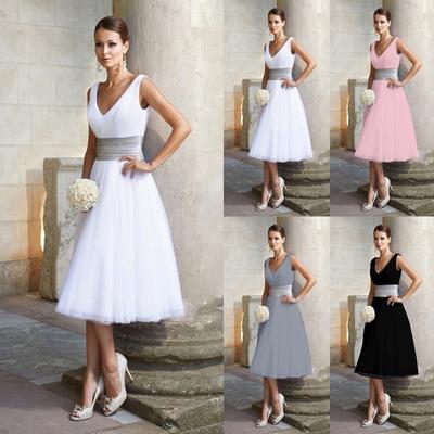 Fashion Women One Piece Dress High Waist Mid-length Skirt Party Dress Evening Wedding Dress