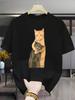 Summer Mens and Womens Identical Roundneck Shortsleeved Pure Cotton Tshirts Specially Designed for Cat Lovers