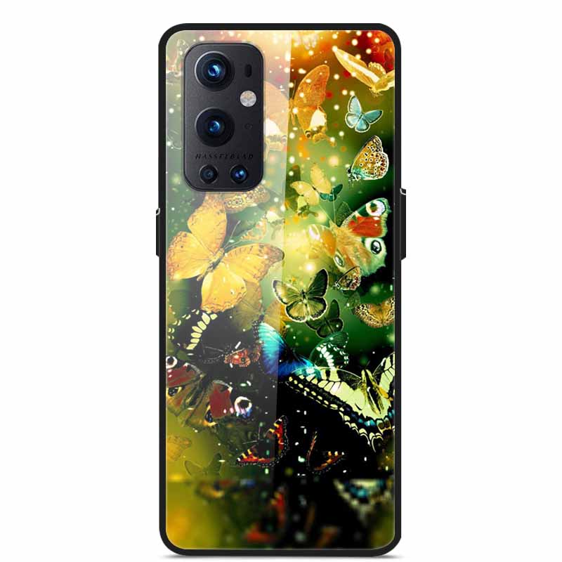 Phone Cases for One Plus 9 Tempered Glass Hard PC Back Cover For OnePlus 9 EU Version Case for Oneplus9 Funda Shells