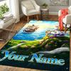 Custom 1Pc Fantasy Sea Voyage Flannel Personalized Rug Non Slip Floor Mat Soft Carpet for Living Bedroom Office Home Decor Gift