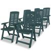 Day and Night - Day and Night Reclining Garden Chairs 6 Units Green Plastic