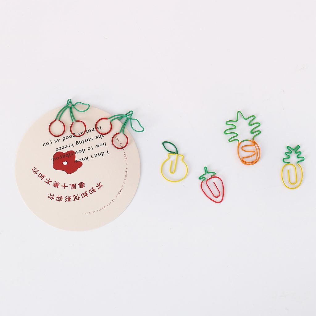 10Pcs Funny Fruit Shaped Bookmarks Clip for Office School Stationery Use Adorable Paper Clip Assorted Shape Paperclips