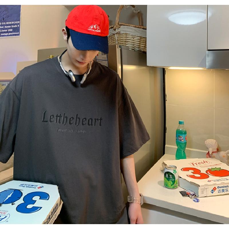 

M-5XL мужские футболки с коротким рукавом с буквенным графическим принтом, повседневная футболка для мужчин, топы с круглым вырезом в стиле ретро для 5XL