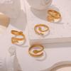 New Style Fashion Niche Design Titanium Steel Gold-plated Animal Snake-shaped Winding Ring Jewelry Women