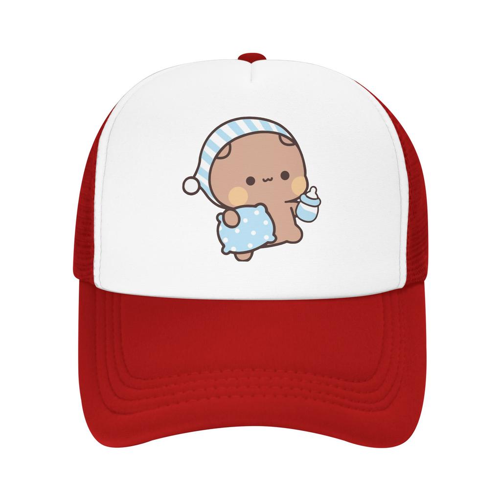 Panda Bear Couple Anime Cartoon Trucker Hats Bubu And Dudu Hat Sun Hats Trucker Cap Adjustable Snapback Caps Mesh Baseball Cap