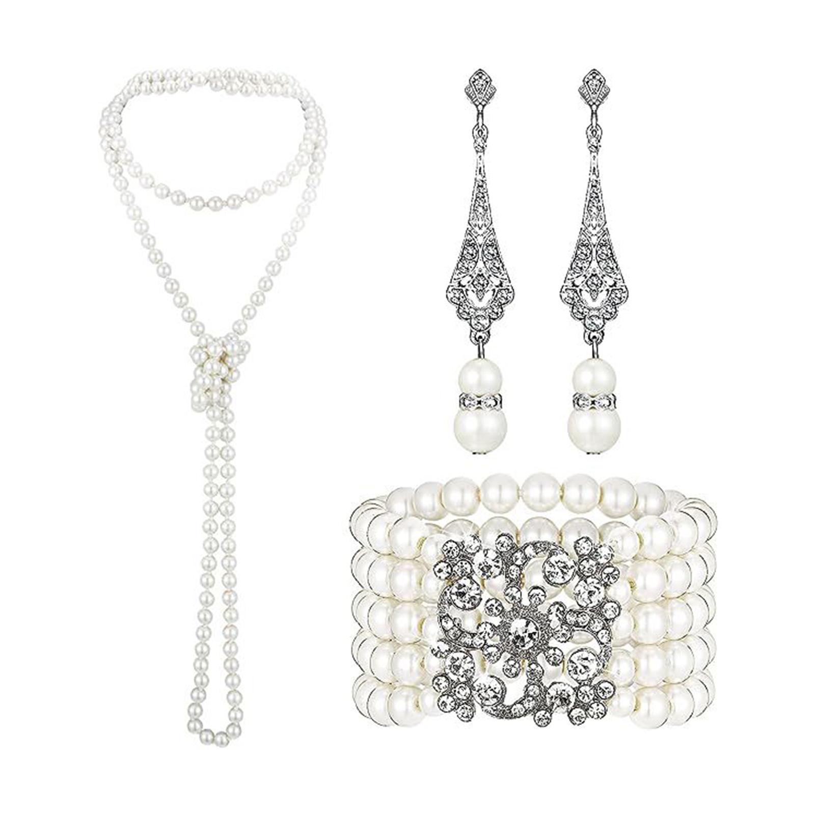 

Аксессуары для костюма флэппер вечеринки 1920-х годов для женщин Винтажный головной убор со стразами Кисточки Серьги Наряд для макияжной вечеринки S2