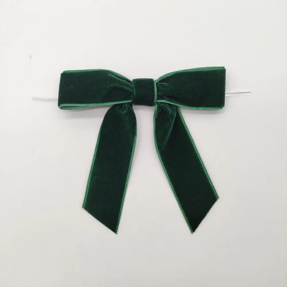 12pcs Christmas Velvet Bows for Crafts Xmas Twist Tie Bows Ribbon Bowknot Christmas DIY Craft Sewing Scrapbooking Gift Wrapping