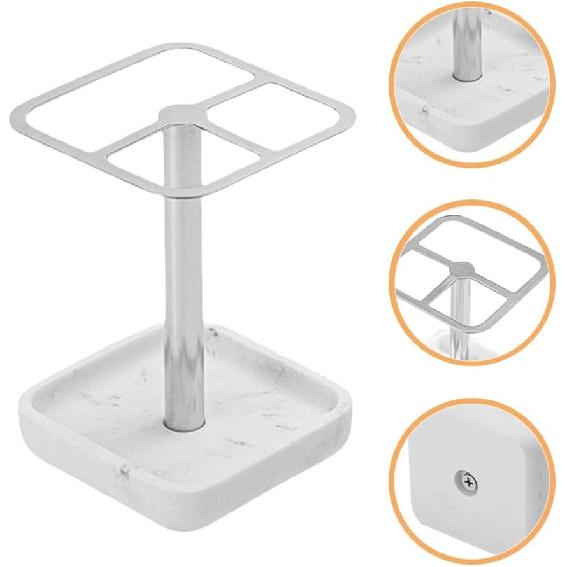 PRETYZOOM Toothbrush Holder Stand Multi Functional Toothbrush Holder Organizer Stainless Steel Desktop Braces Shower Toothbrush Toothpaste Holder for
