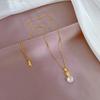 Light Luxury Temperament Real Gold Gorgeous Small V Zircon Necklace Female Versatile Clavicle Chain Titanium Steel Chain