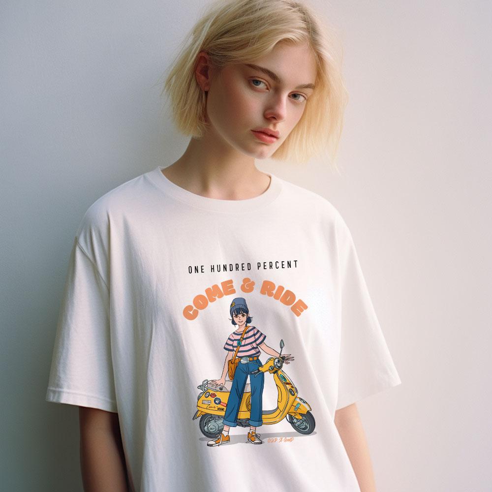 ONEHUNDREDPERCENT FOR WOMAN Ohp X Goodd Shall We Ride Semi-Over Short Sleeve T-Shirt
