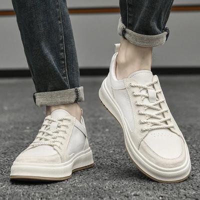 New Mens Sneakers Genuine Leather Outdoor Casual Shoes Fashion Lace-up White Shoes for Men Walking Shoes Tennis Masculino Sport