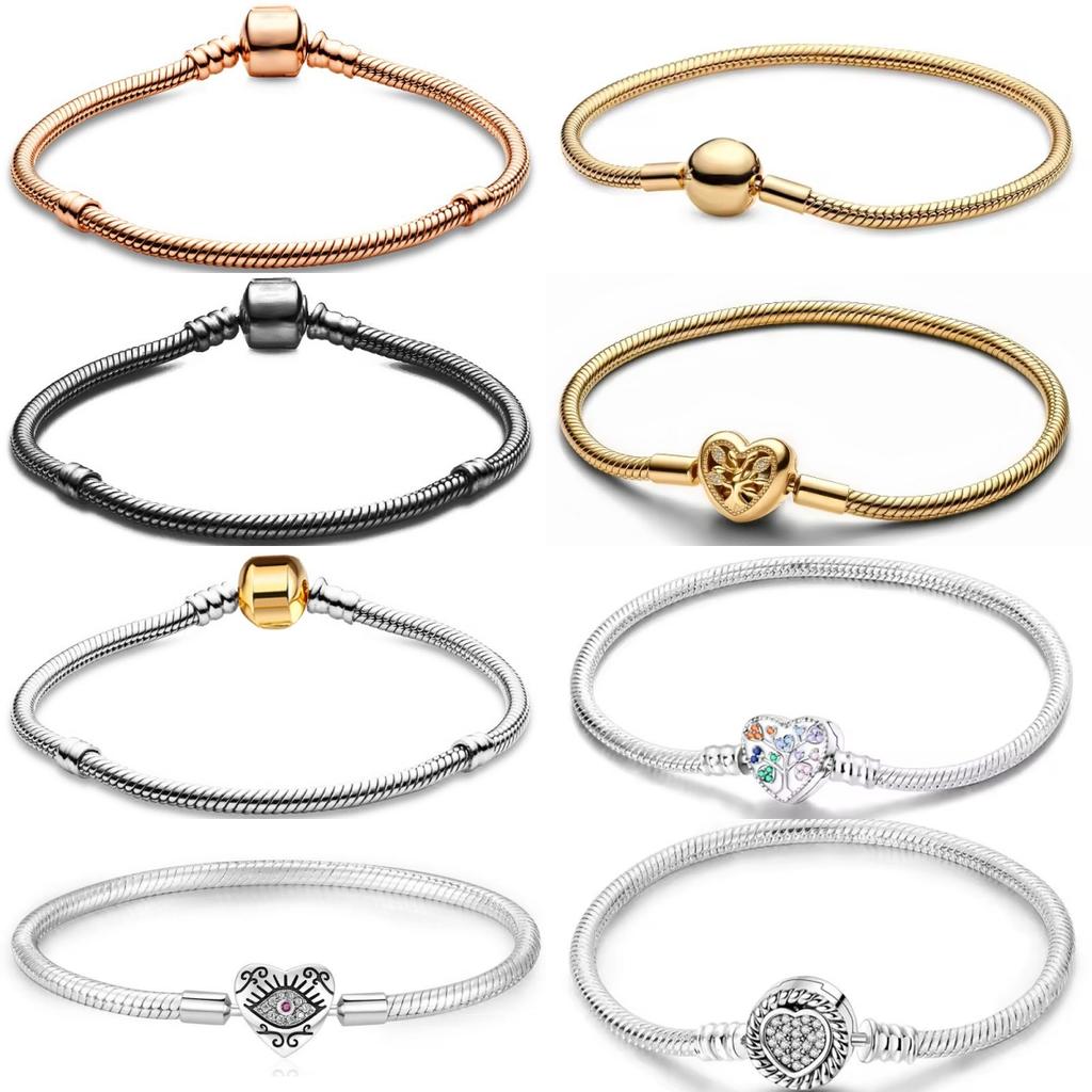 925 Silver Family Tree Eye Charm Bracelet Original DIY Fashion Jewelry for Women Gift Series