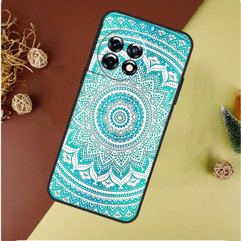 Indian Floral Henna Mandala For OnePlus Nord CE 4 3 2 Lite N20 N30 9 10 Pro 8T 9RT 10T 10R 13R 12R 11 12 13 Phone Case