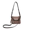 New First-layer Cowhide Lindy Bag, Genuine Leather Shoulder Messenger Bag, Fashionable Doctor Bag, Mini Bag, Silver Buckle, Silver.