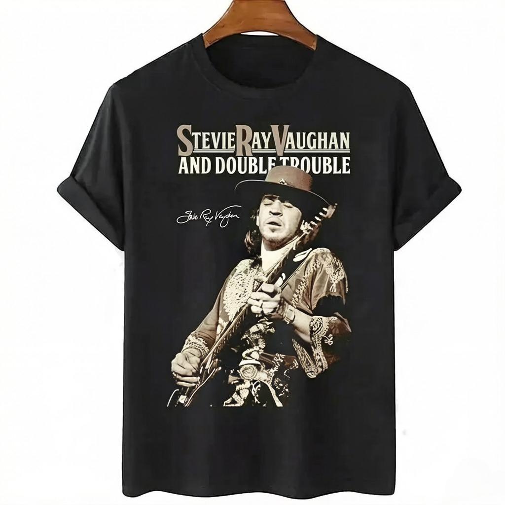 

Unisex Women Tee Stevie Ray Vaughan Guitar Blues Rock Legend SRV Unisex Oneck Fashion Graphic T Shirts Unisex Streetwear Clothing M