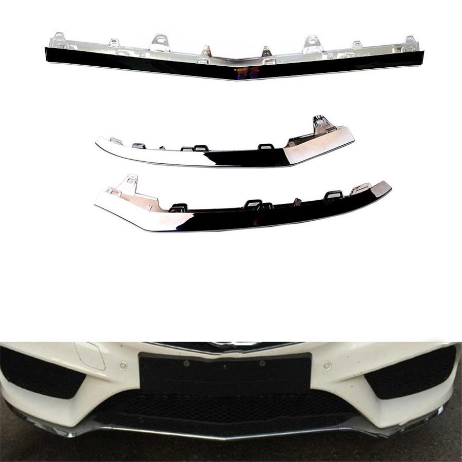 

3Pcs For 2014-2016 Mercedes-Benz W212 E250 E350 Front Bumper Chrome Trim Molding