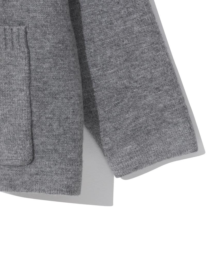 BEENTRILL Essential Turtleneck Two-Way Knit Zip-Up (Melange Gray)