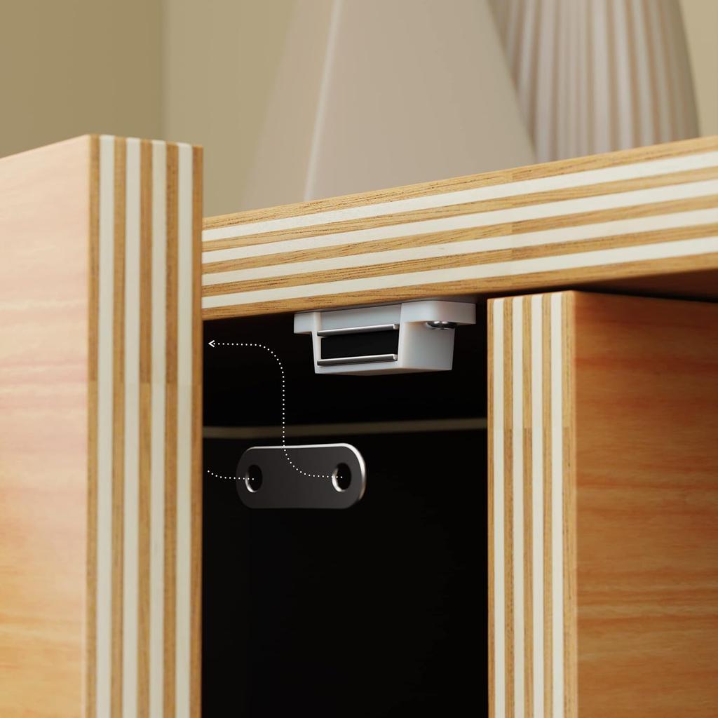 Kitchen Magnetic Cabinet Door Catch with Mounting Screw Furniture Cupboard Drawer Closures Latches Magnet Snap Door Lock Catches