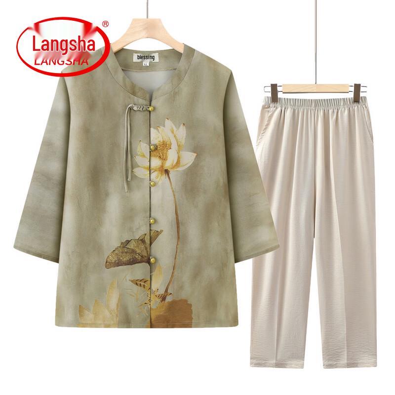 LangSha Women's Floral Summer Blouse for Elderly