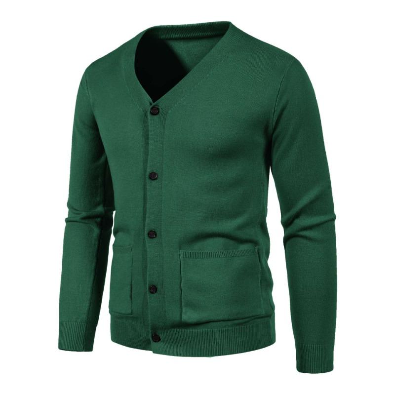 Men S Plus Size Slim Fit V Neck Long Sleeve Knit Cardigan Sweater