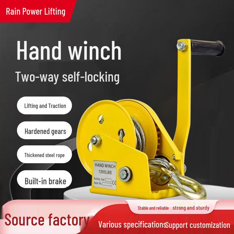 

Bidirectional Self-Locking Portable Manual Winch with Steel Wire Rope 1200 lbs (Bare Machine)