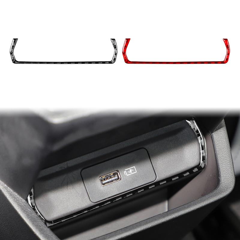 For Geely Emgrand 4th —2025 Real Carbon Fiber Sticker Rear Charger Frame Cover Trim Decorative Accessories