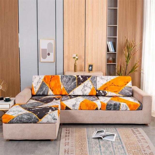 1 Stück elastischer Sofa-Sitzkissenbezug, Stuhlbezug, dehnbar, waschbar, abnehmbarer Schonbezug, 1/2/3/4 Sitz, Spandex-bedruckter Sofaschutz