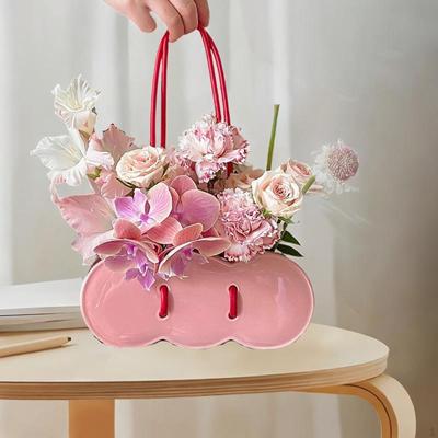 Keramische Handtasvormige Vaas Handtas Tas Bloem Boho Klein Container Noordse
