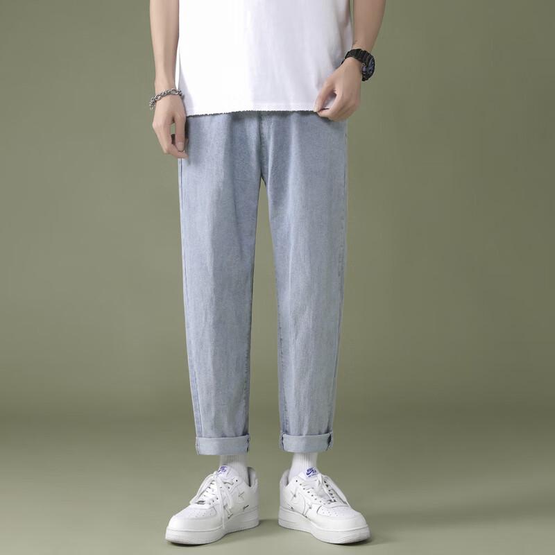 Dingfengbaoluo Men's Loose Straight Leg Jeans