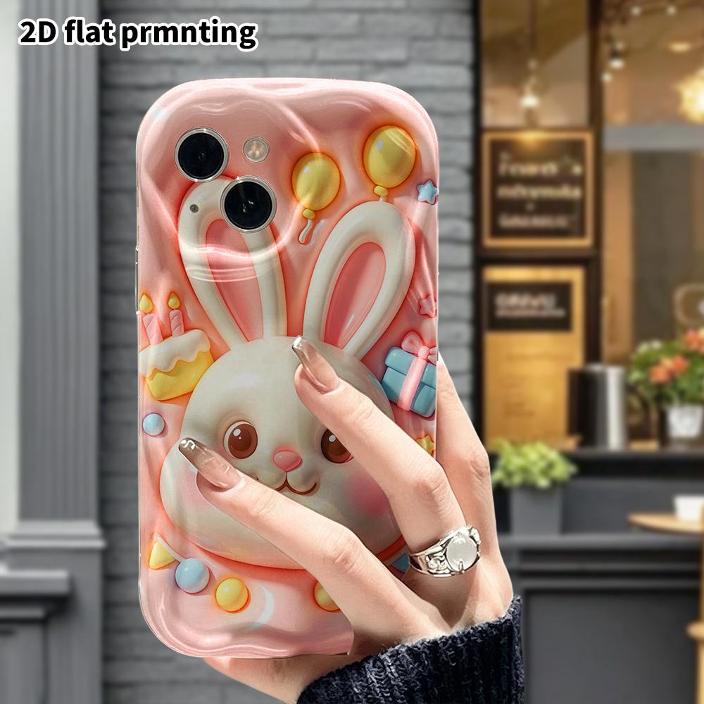 Phone Case: 2D Flat Design, Suitable for iPhone 18 17 16 15 14 13 Pro Protective Case, Light Pink Base, Perfect Christmas and Halloween Holiday Gift