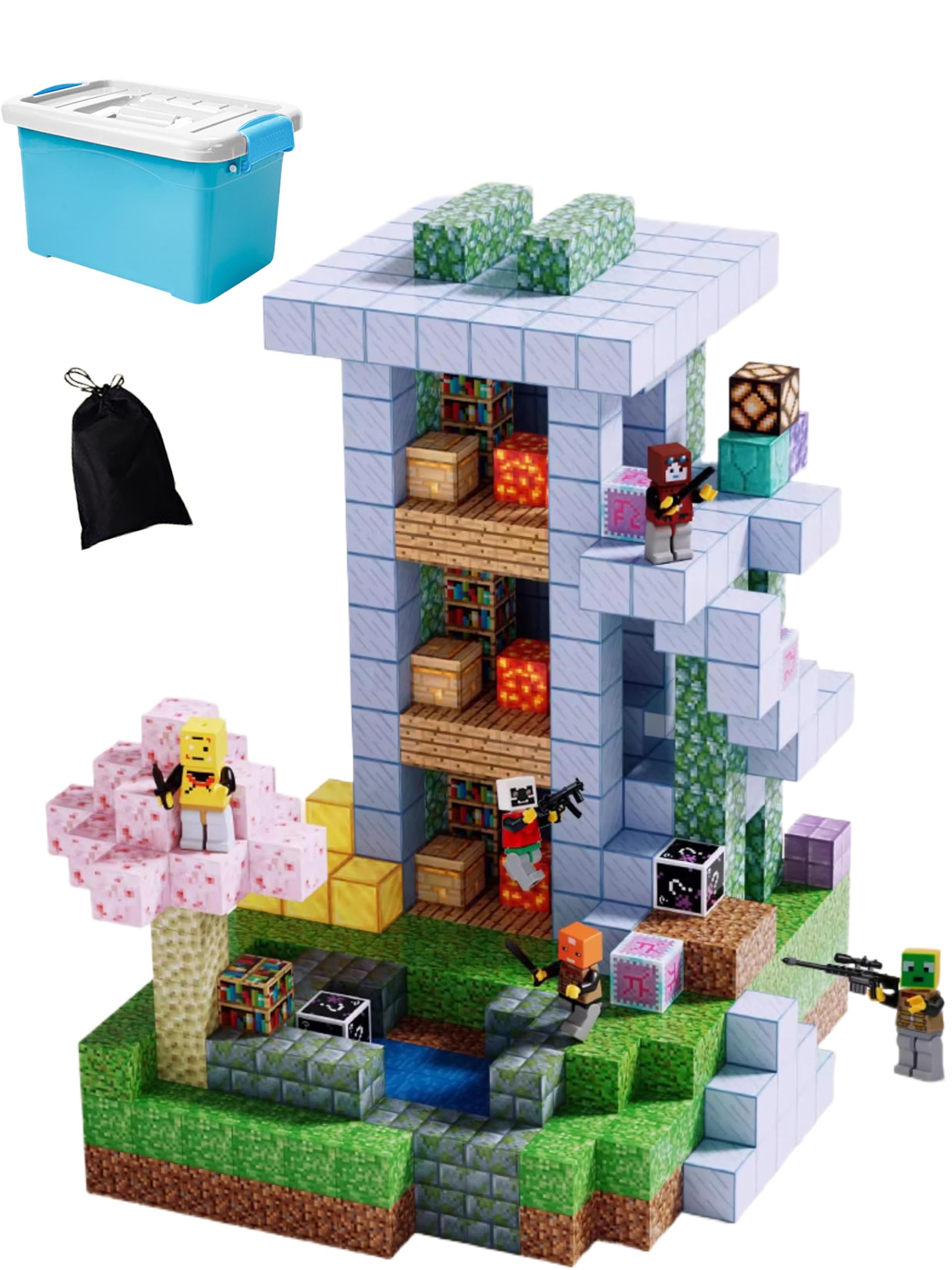 

AAGWW Магнитные блоки Набор 242 штуки 2 см Случайный дизайн В комплекте 25 кукол Сумка для хранения Коробка в комплекте Развитие детской креативности Подарок на день рождения &