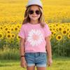 Girls Floral Print Short Sleeve T-Shirt Crew Neck Casual Top Lightweight Comfortable Fit for Everyday Wear