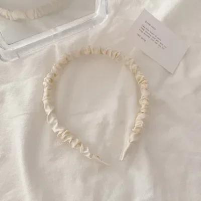 Fabric Satin Pleated Hairband for Women Sweet Simple Headband Fashion Hair Girls Hoop Headwear Hair Accessories