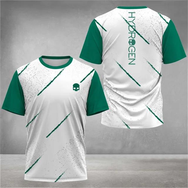 Fashion Color Striped 3D Print T Shirt For Men Outdoor Tennis Badminton Training Clothing Casual O-neck Short Sleeve Loose Tops