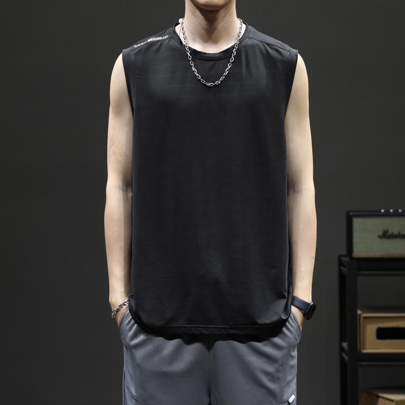 

Мужская майка с коротким рукавом, быстросохнущая, дышащая, сетчатая, в полоску, для спорта, спортзала M чёрный