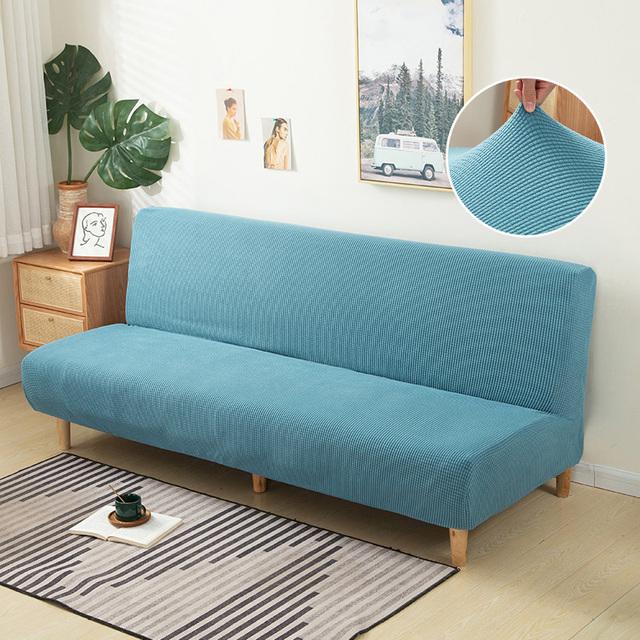Jacquard-Stoff-Sofa-Bettbezug, klappbarer Sofa-Sitzbezug, Stretch-Bezug, Couch-Schutz, elastischer Futon-Bankbezug für Zuhause