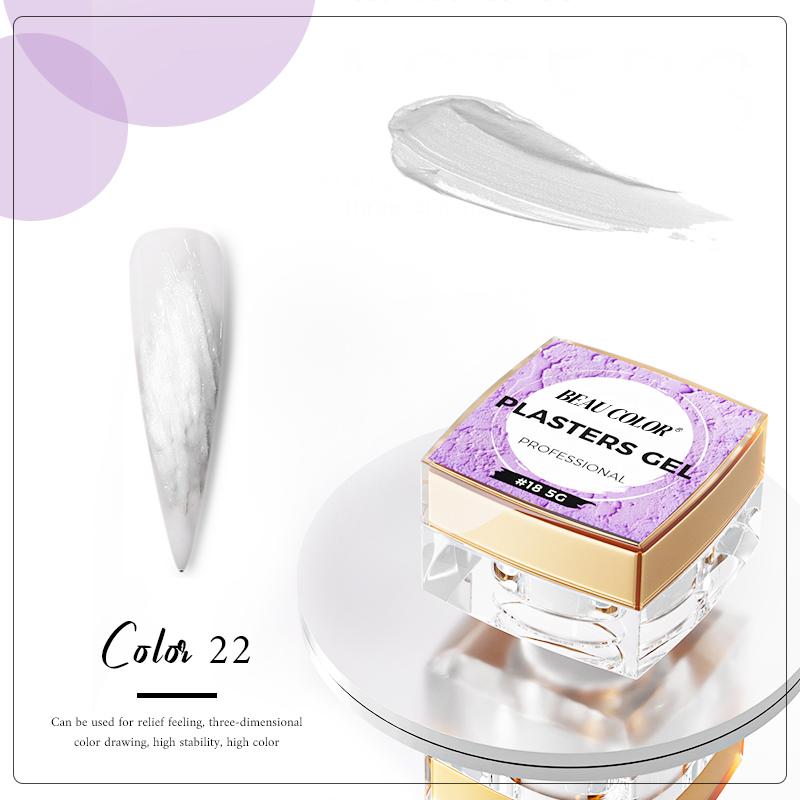 

BEAU COLOR 22 цвета 3D гипсовый гель для ногтей, коллекция гипсовых гель-лаков для дизайна ногтей в салонах и домашнего маникюра