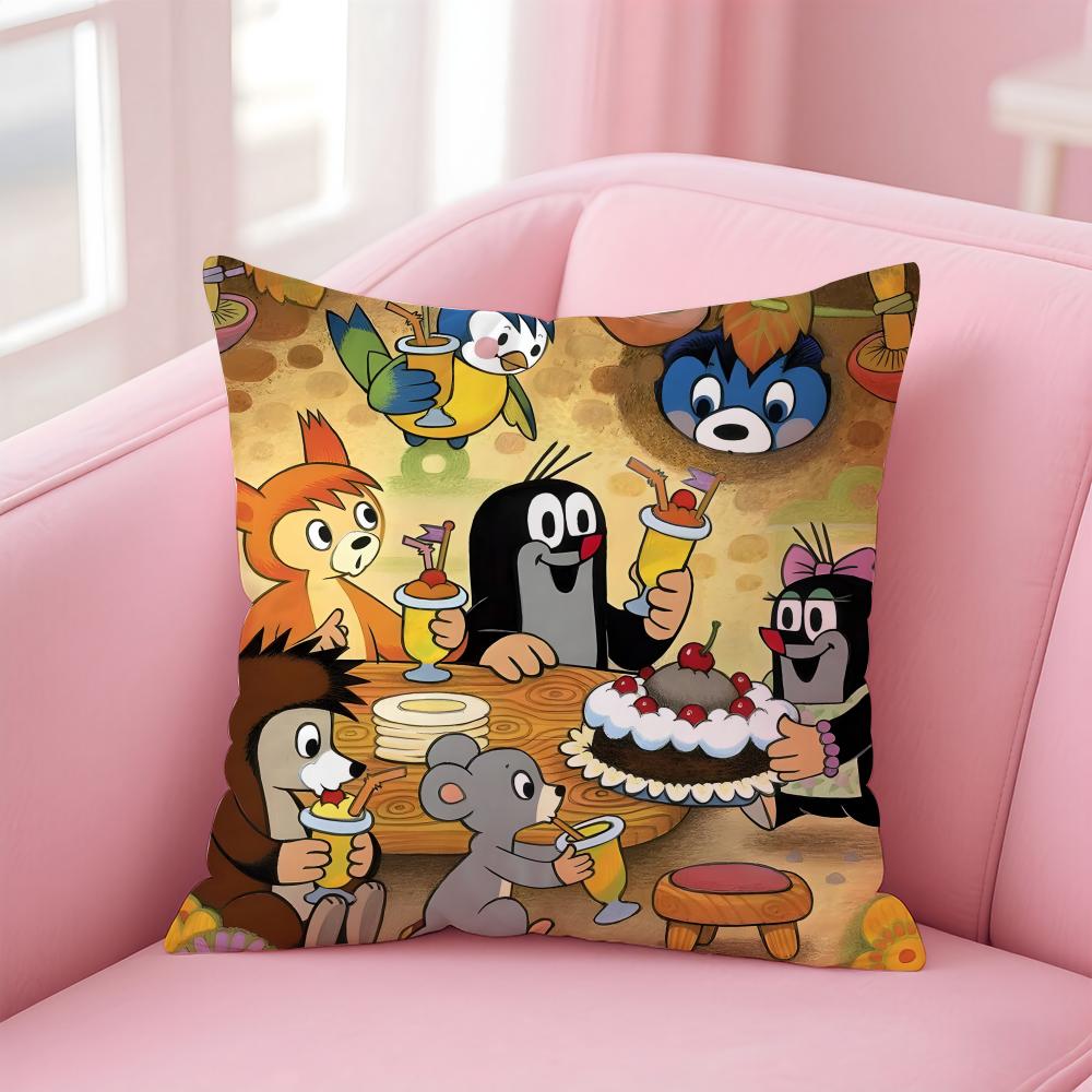T-The Little MoleS Cushion Cover Home & Car Multi-Scene Pillow Cover - Reversible, Soft & Durable for Daily Use