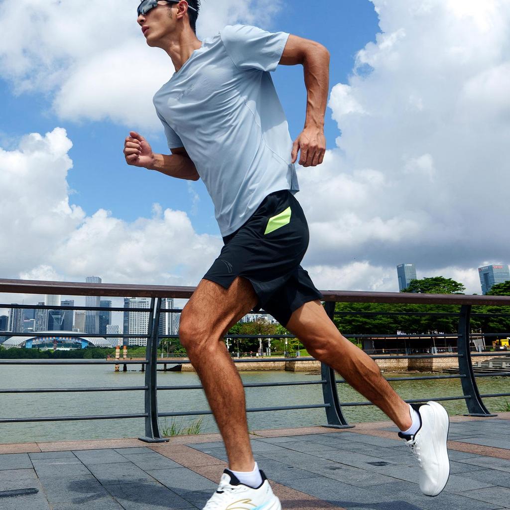 Anta Color Block Breathable Versatile Mid Rise Casual Five Point Shorts Men Shorts 152535503-1