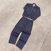 Mens Retro Washed Denim Set Long Sleeve Zip-Up Jacket Straight Leg Jeans Casual Outfit