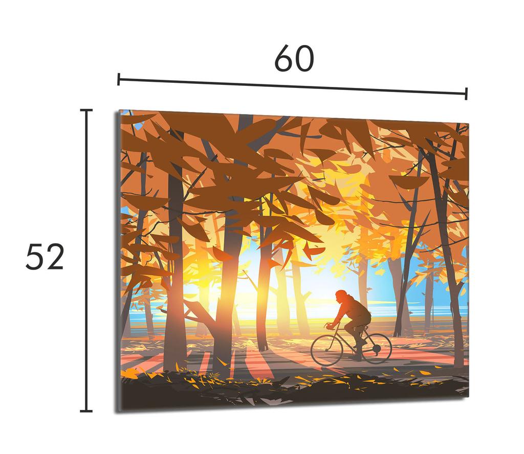 Szklana płyta ochronna na kuchenkę 60x52 Las