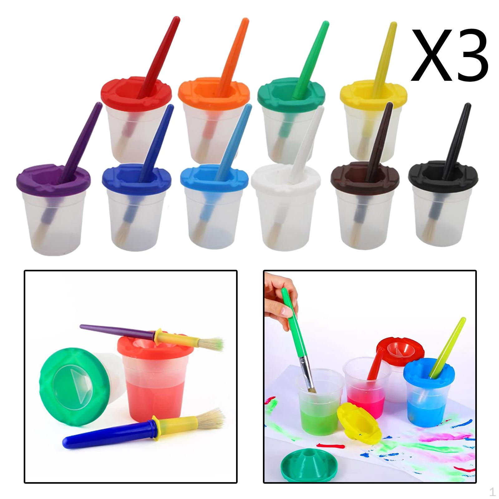 

3x 10 шт. Стаканчики для краски и кисти Детские игрушки для рисования
