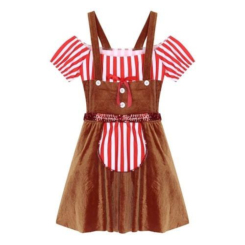 Dress Women Christmas Polyester Bright Contrasting Color Halloween Costume Stage