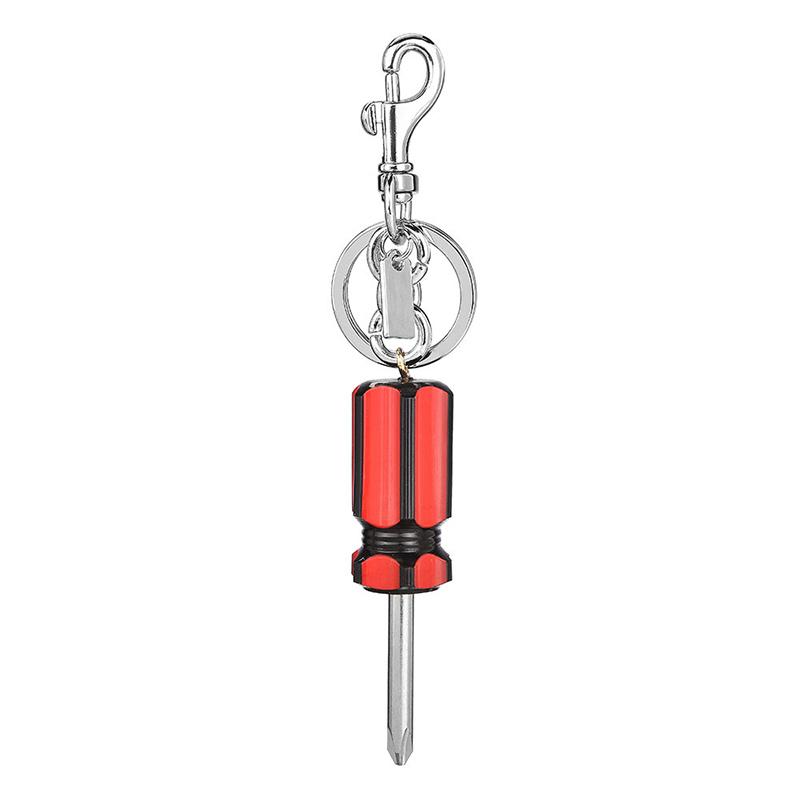 

Screwdriver Keychain Cool Metal Pendant For Bags Portable Tool-Shaped Keyring Practical Edgy Accessory StyleA