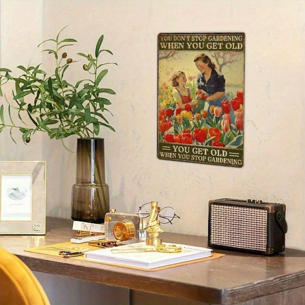 Vintage Metal Sign Planting Quote 12x8 Inch Retro Tin Wall Art Farmhouse Decor