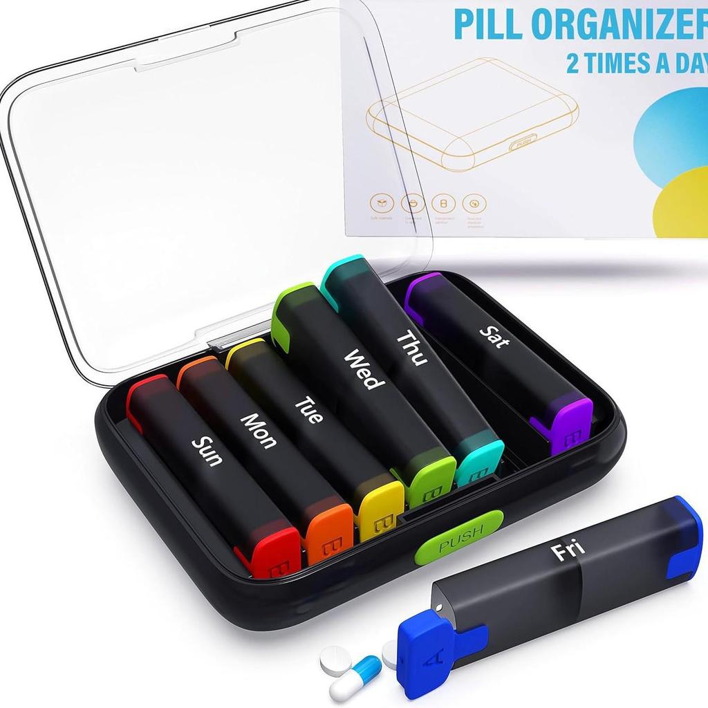 Cross-Border Portable Pill Box Organizer: 7-Day Multi-Compartment Sealed Pill Dispenser