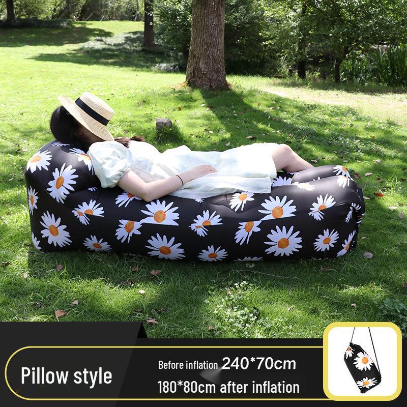 Canapea Gonflabilă de Exterior Lazy - Sac de Dormit Portabil și Pliabil în Stil Pernă