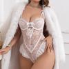 Blumen Spitzen-Bodysuit mit Trägern, rückenfrei, mit Schleife und Bügel