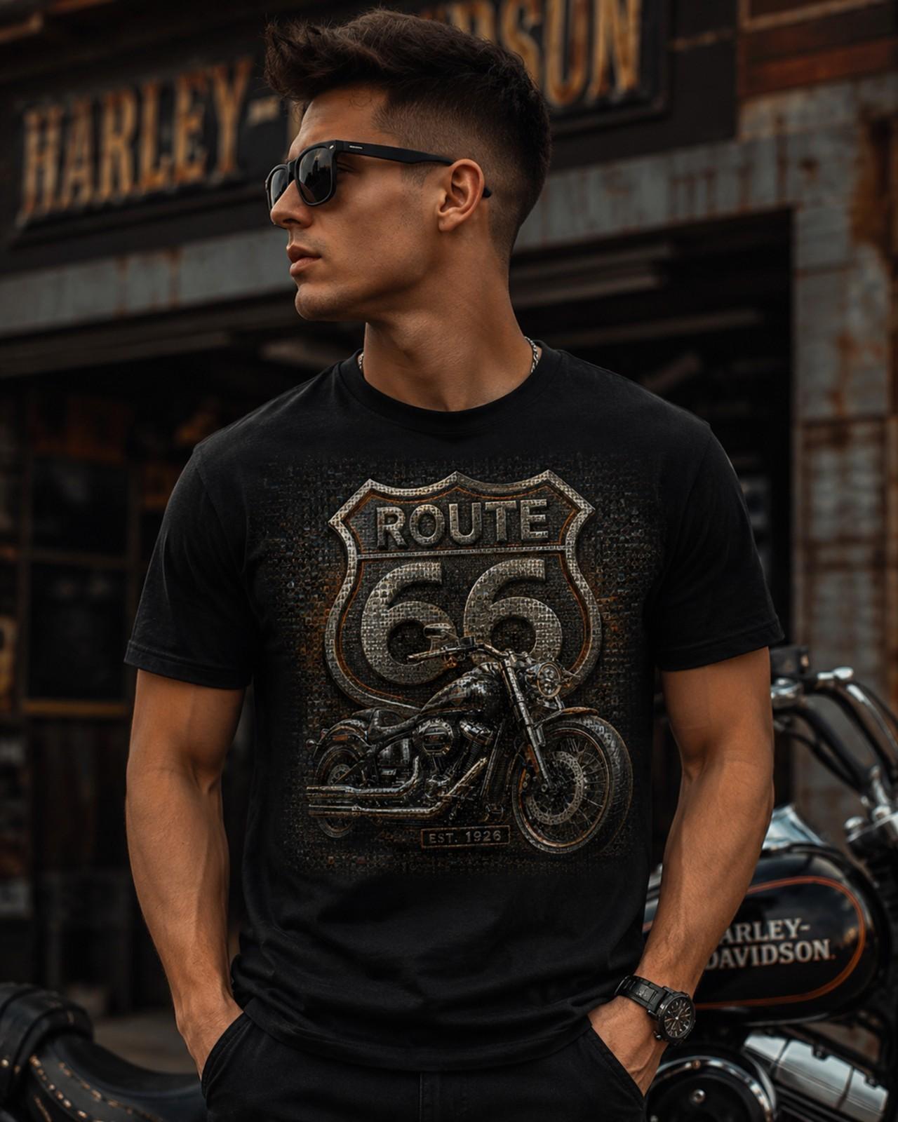 Route 66 Chrome Mosaic Edition | Premium 3D Harley- L